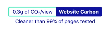 Website Carbon : 0,3 g de CO₂ estimé par consultation ; résultat inférieur à celui de 99 % des pages testées.