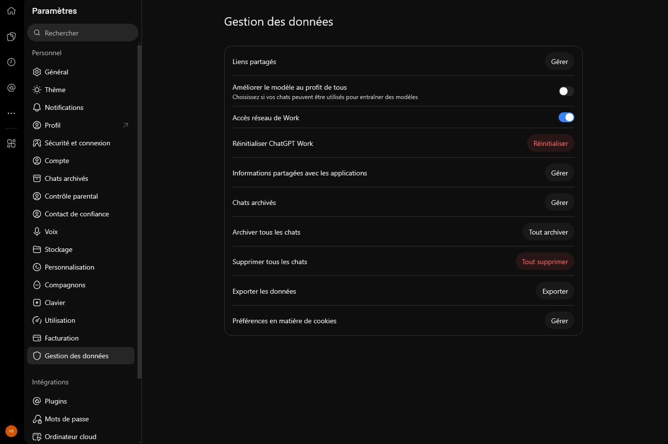 Gestion des données dans ChatGPT